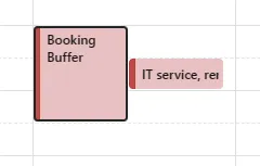 A calendar with a buffer appointment around it