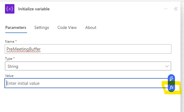 Fill in the variable parameters