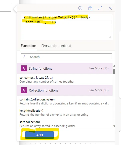 Commit the variable by clicking Add