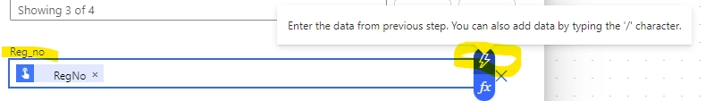 Configuring the add row action step 1