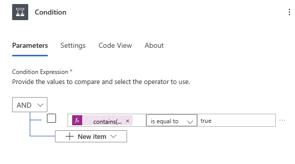 Condition expression configuration